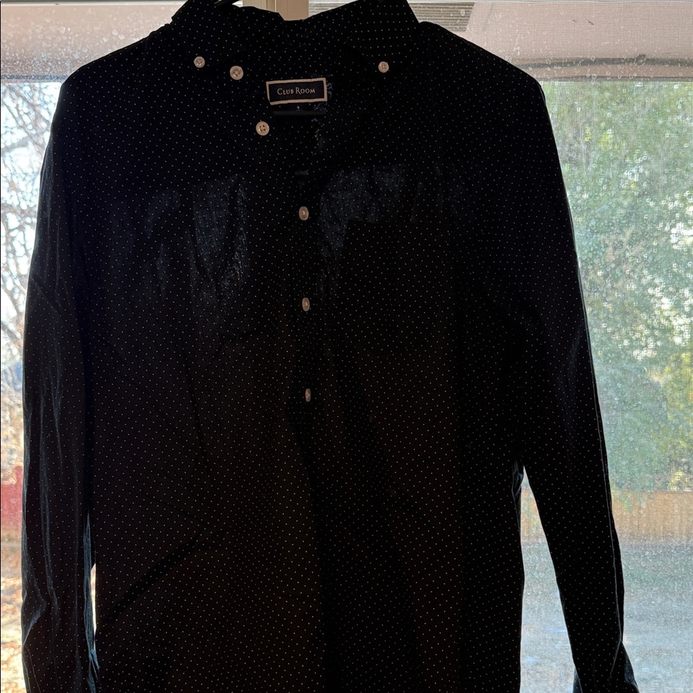 Club Room Black Polka Dot Shirt